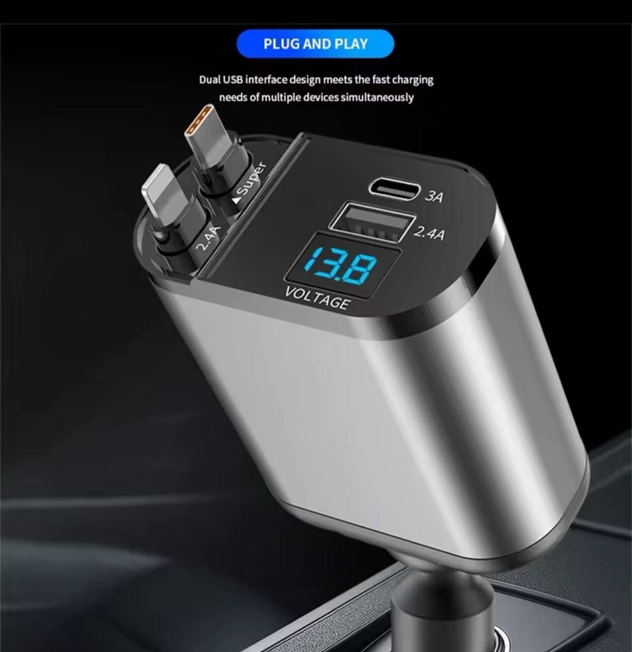 Retractable car charger